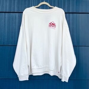 Levi's White Sweatshirt with Red Logo